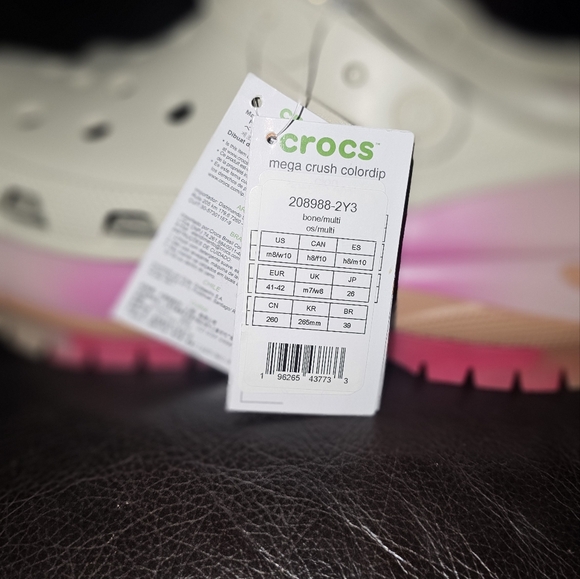 Unisex Crocs Mega Crush "Bone/Multi" Unisex Clog M8/W10UnisexM8/W10The Class - Picture 2 of 4